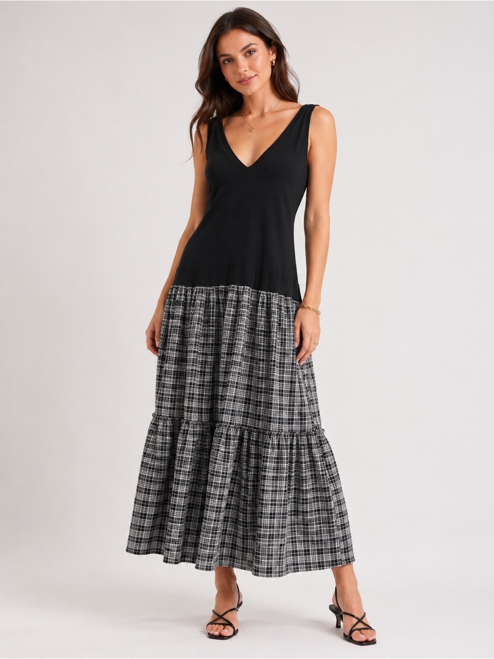 Max Studio โข NWT $220 USD V-Neck Tank Maxi Dress PTP 16-22โ